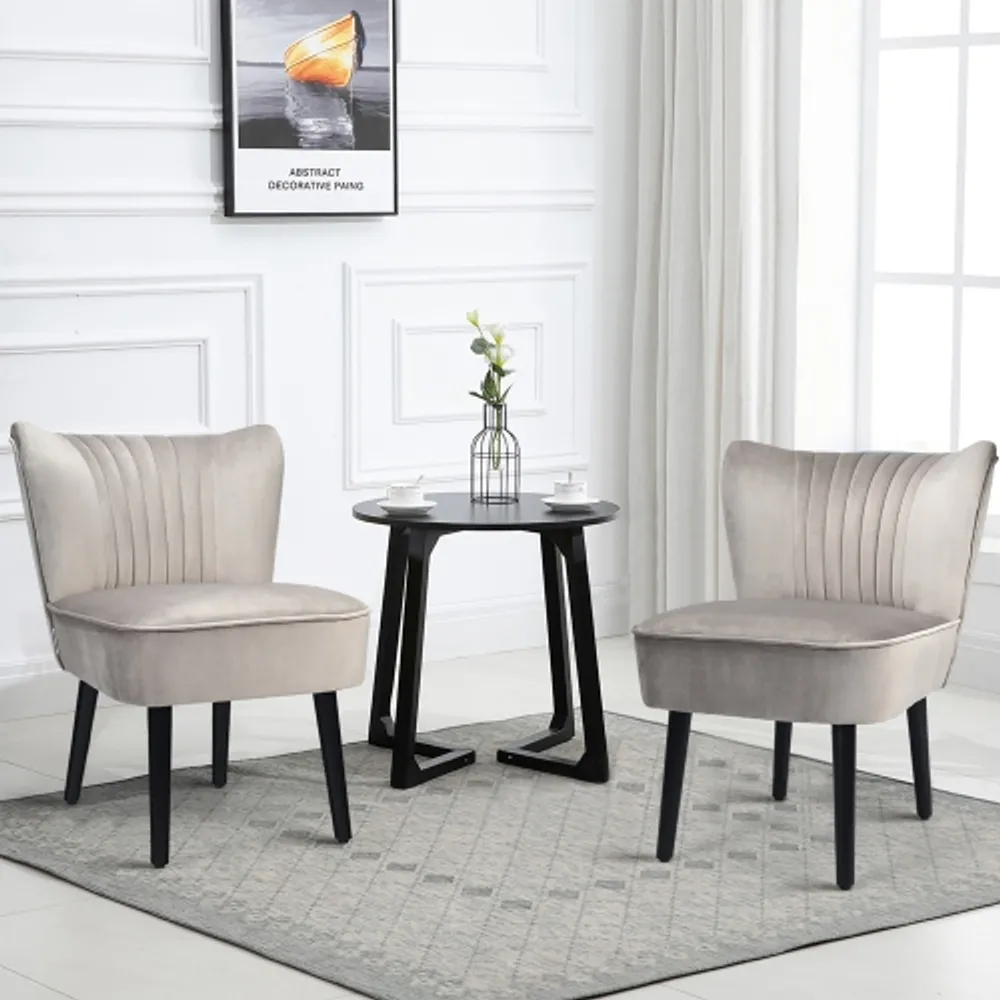 Costway armless accent chair modern velvet leisure chair sales