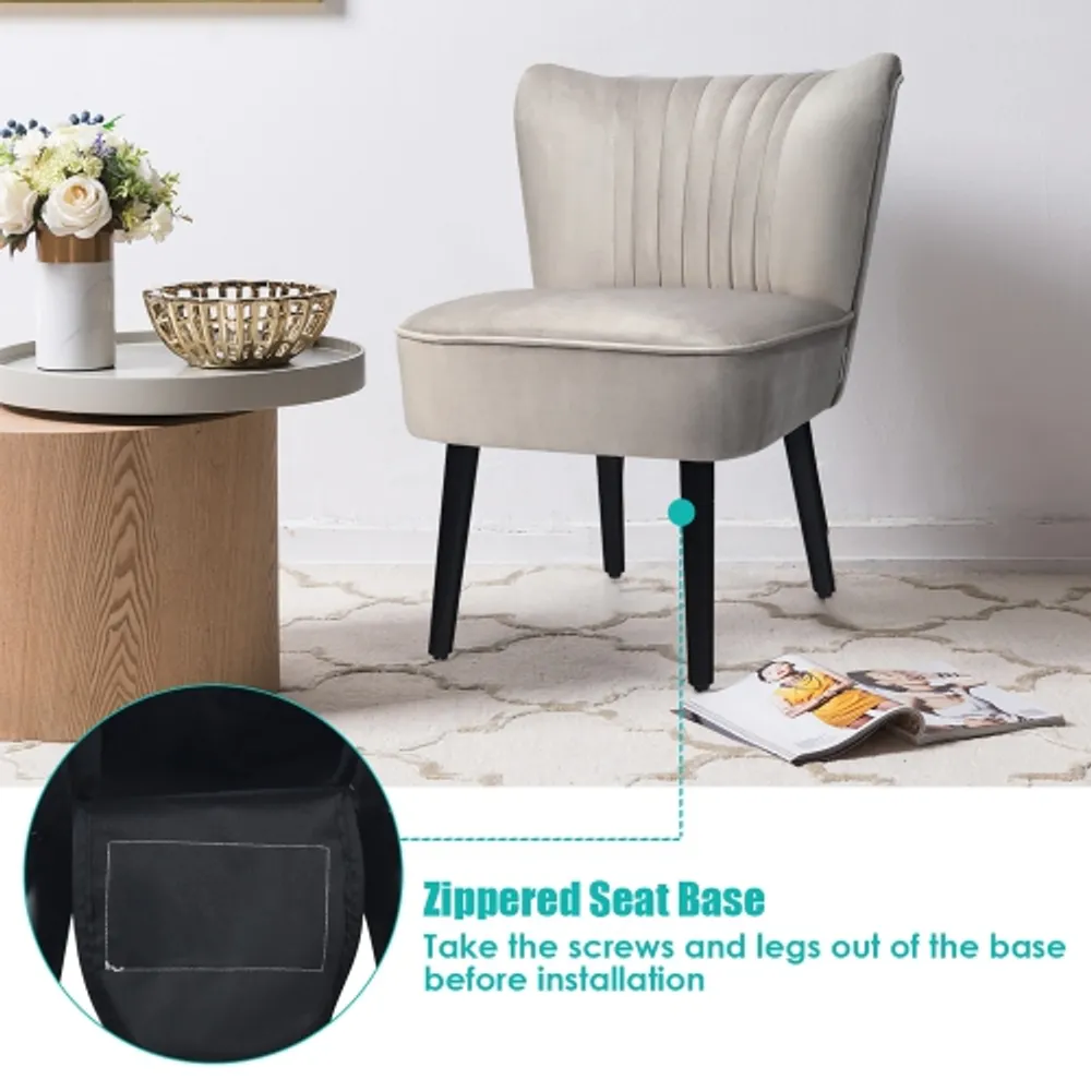 Costway Set of 2 Armless Accent Chair Upholstered Leisure Chair