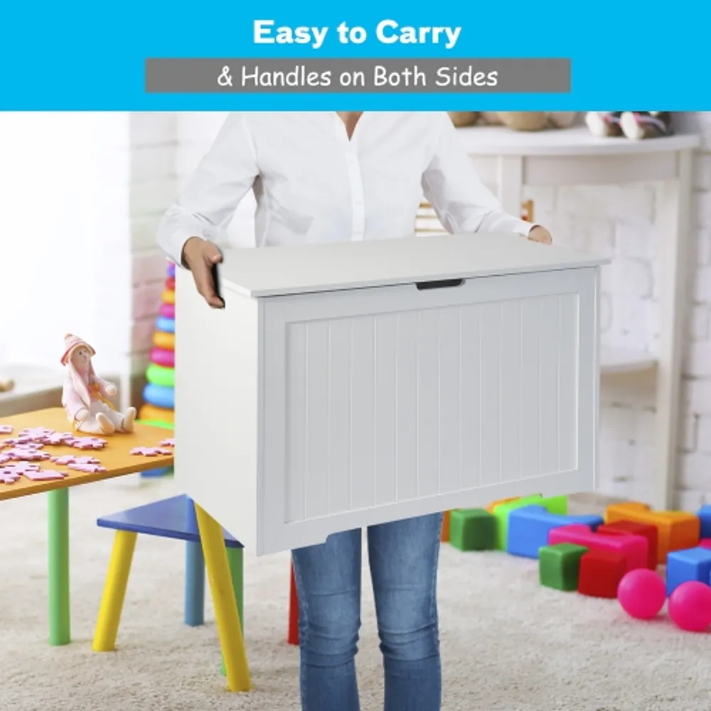 Costway MDF Toy Box Wooden Toy Organizer with High Quality Flip