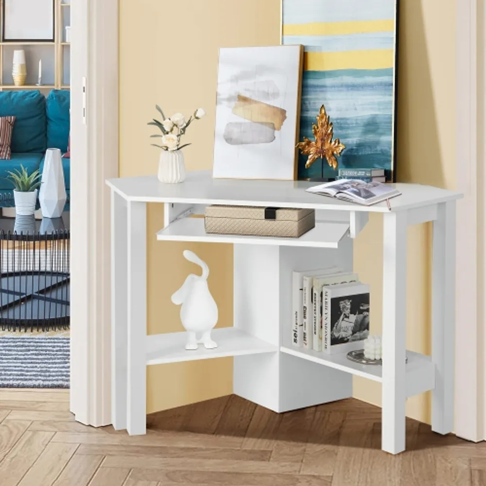 Costway wooden online corner desk