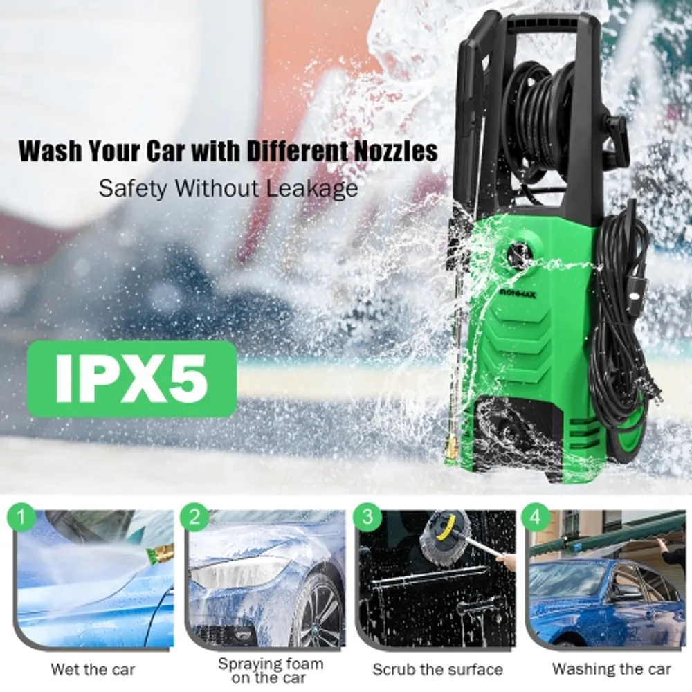 Costway 3500PSI Electric Pressure Washer 2.6GPM 1800W w 4 Nozzles