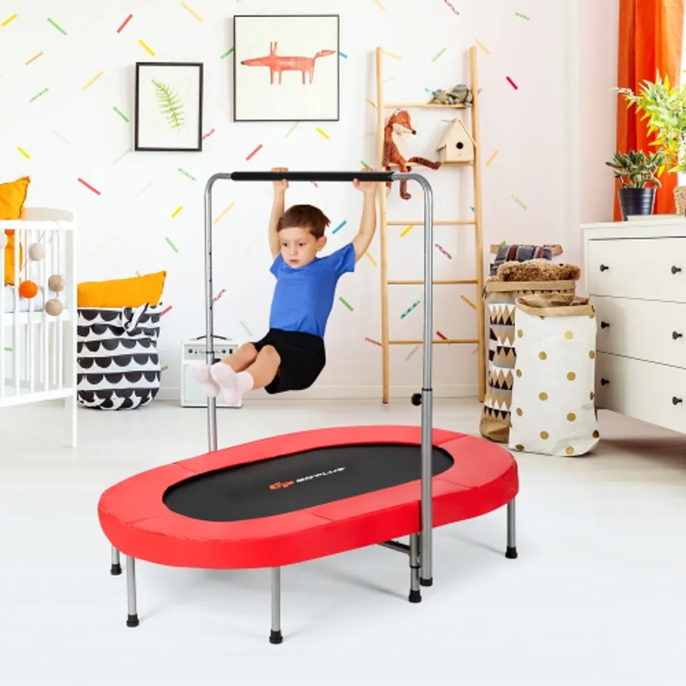 COSTWAY Goplus Foldable Trampoline Double Mini Kids Fitness