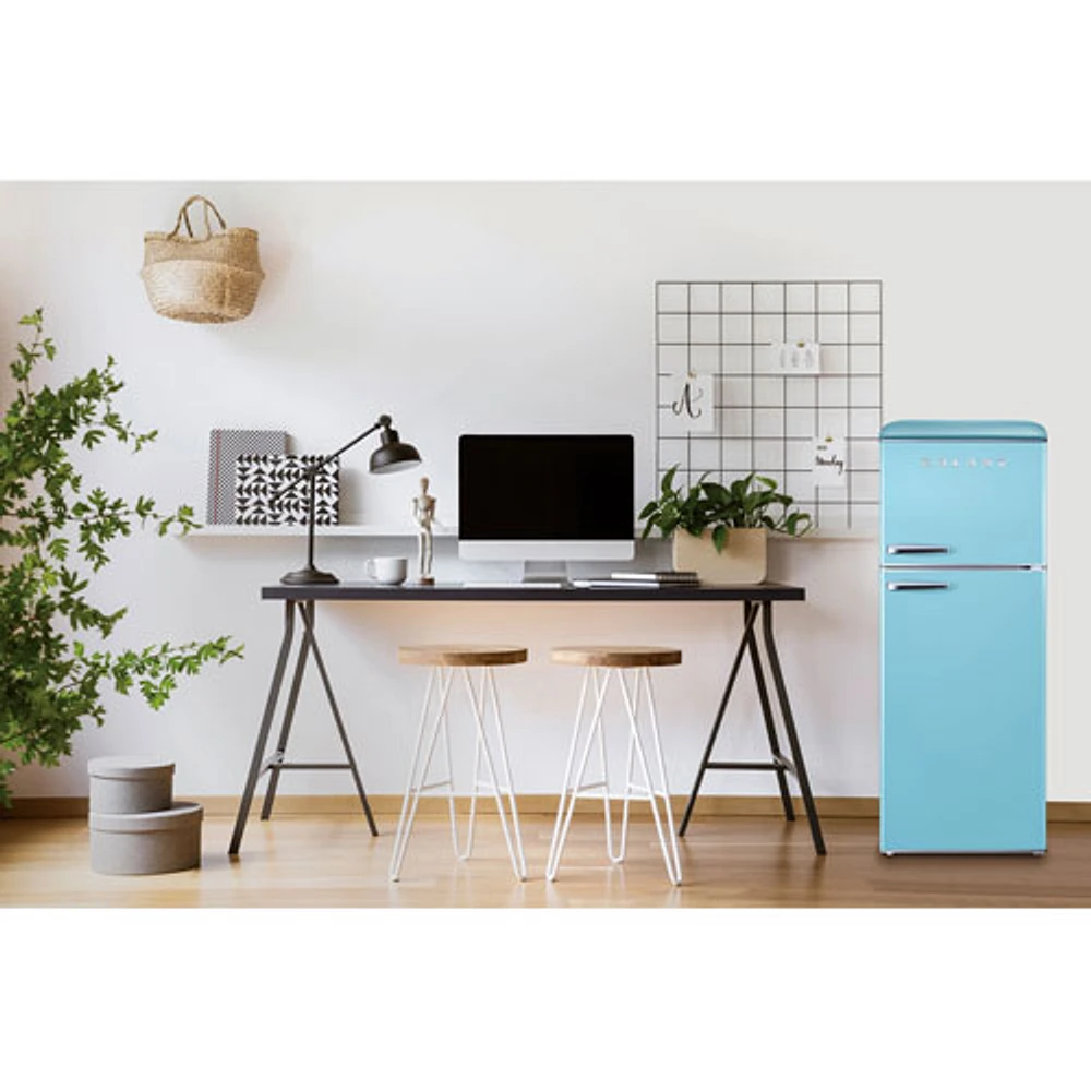 Galanz retro fridge 10 cubic feet blue deals