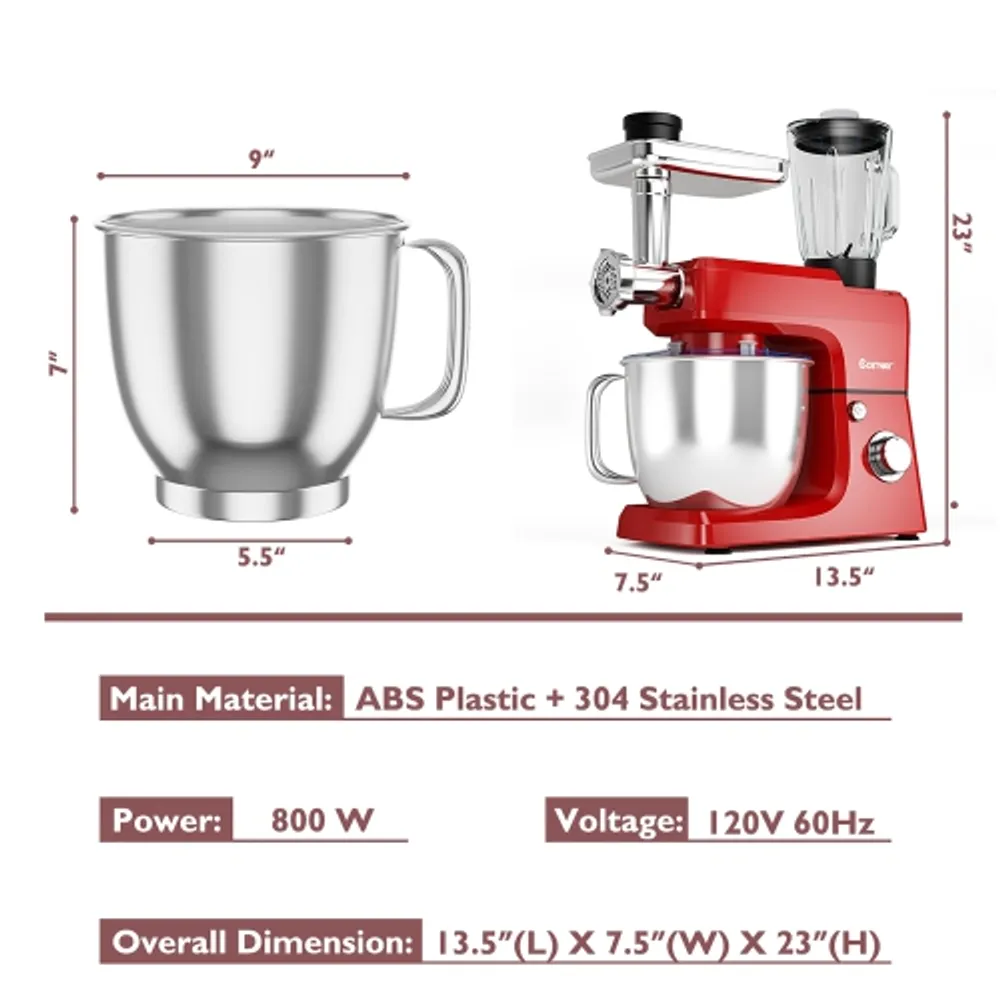 Costway 800W Multi functional Stand Mixer Meat Grinder Sausage