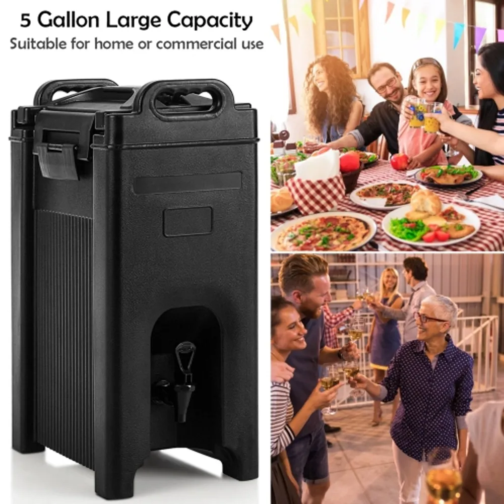 Costway Insulated Beverage Server/Dispenser 5 Gallon Hot Cold Drinks