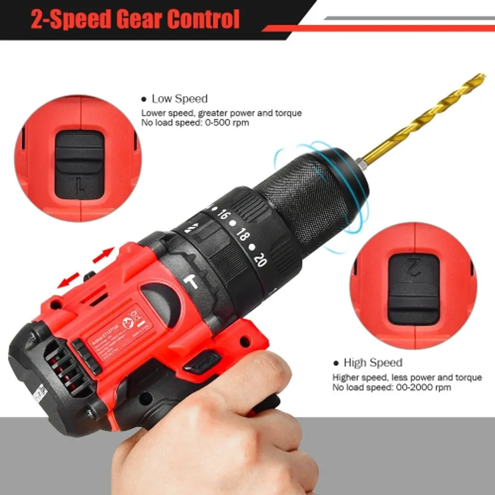 High speed outlet cordless drill