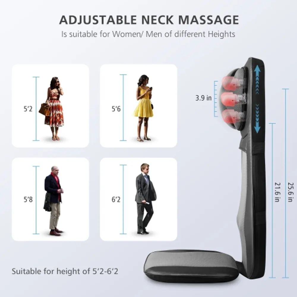 Snailax shiatsu massage cushion with heat massage chair pad kneading back 2025 massager