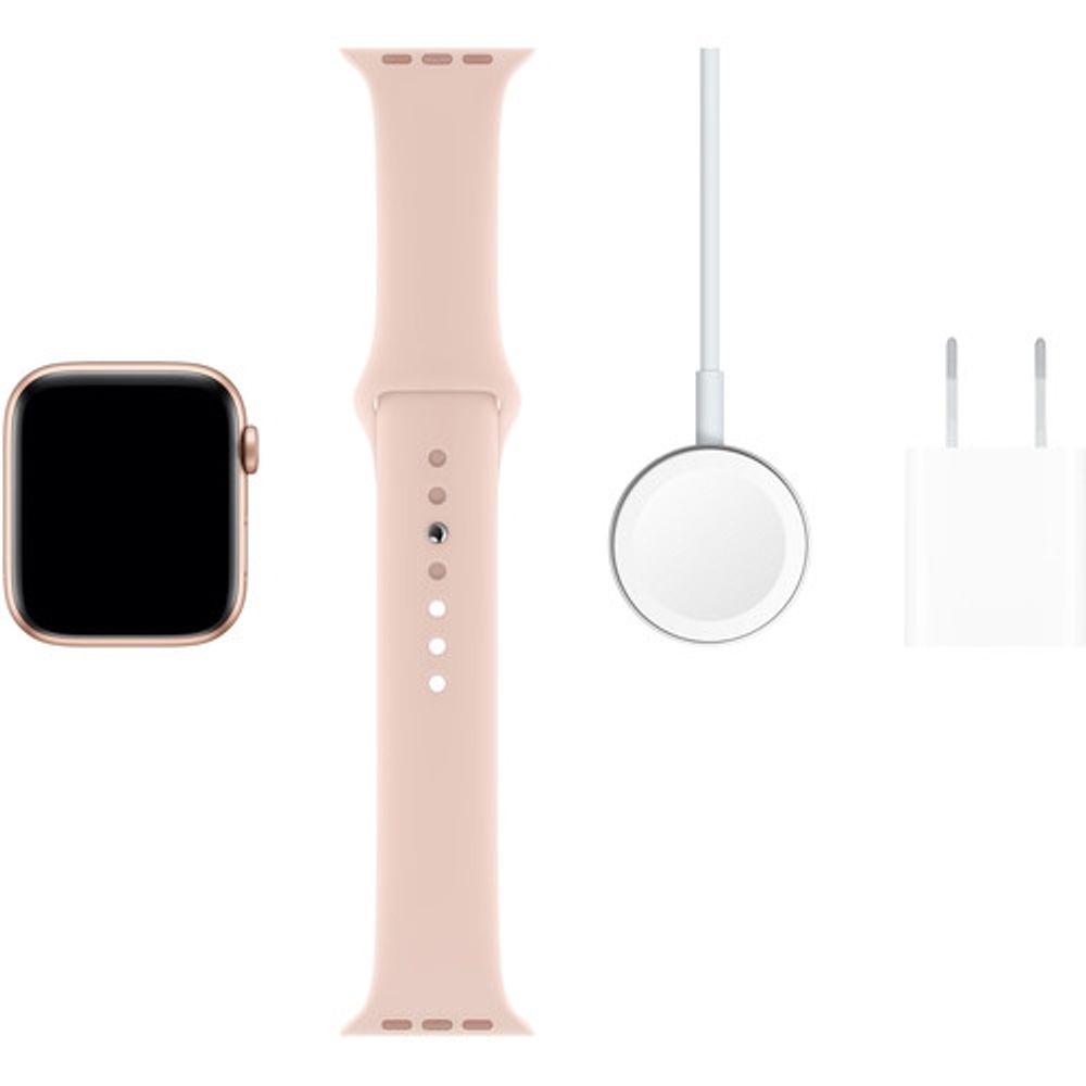 Gold apple watch with pink sand band sales