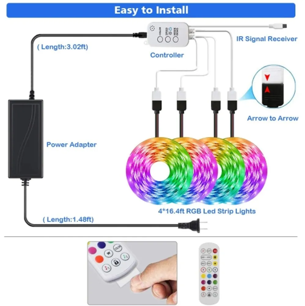 Kiko smart led shop strip light music