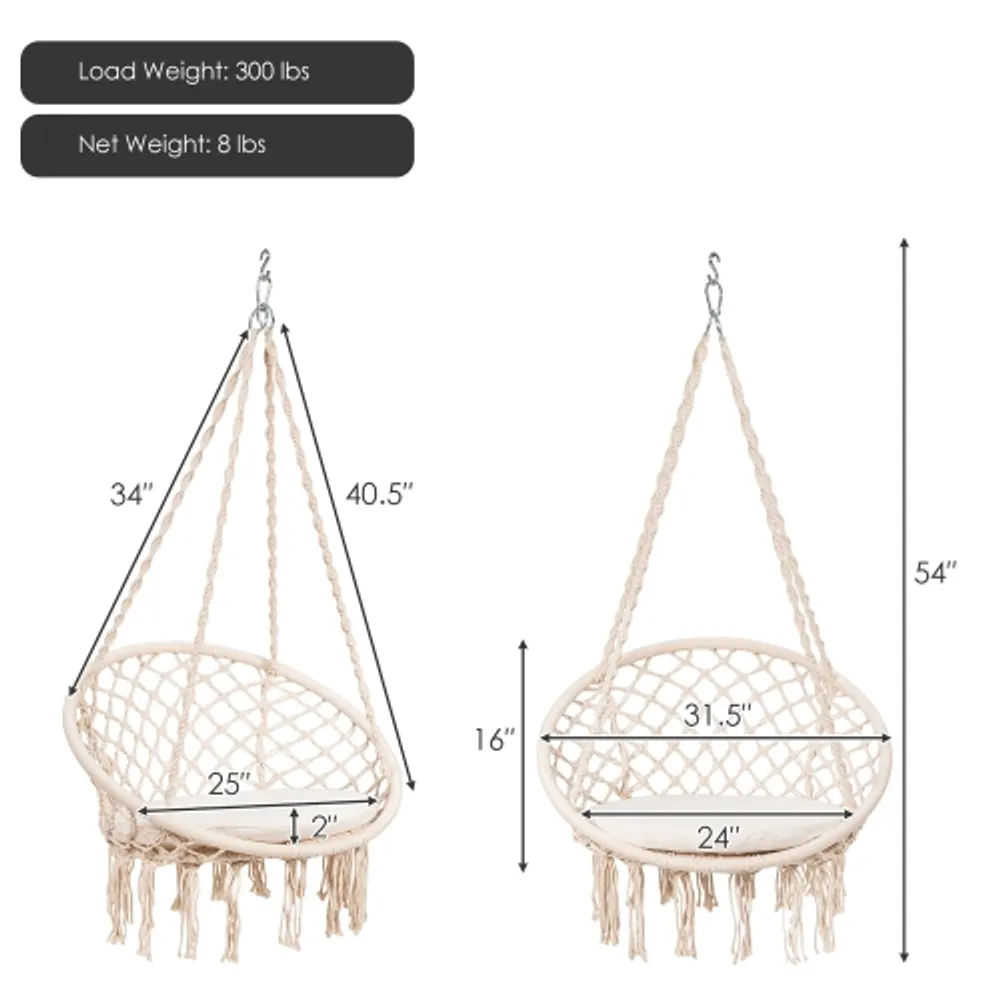 Macrame swing cushion cheap