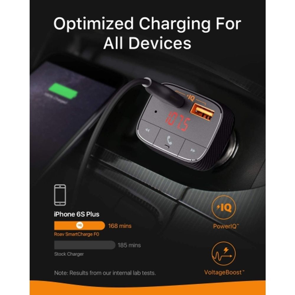 ROAV Anker ROAV SmartCharge F0 Bluetooth FM Transmitter for Car