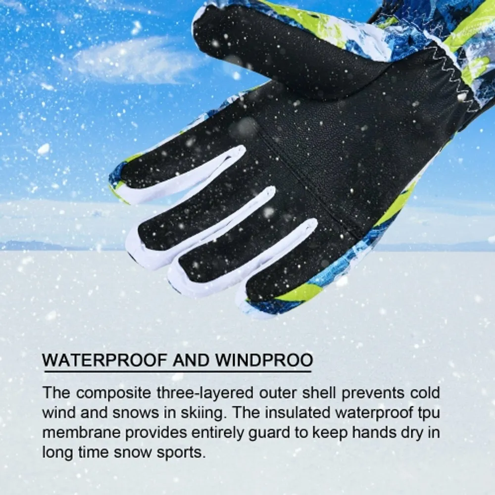 Addmotor Ski Gloves for Hiking Skiing Waterproof Touchscreen