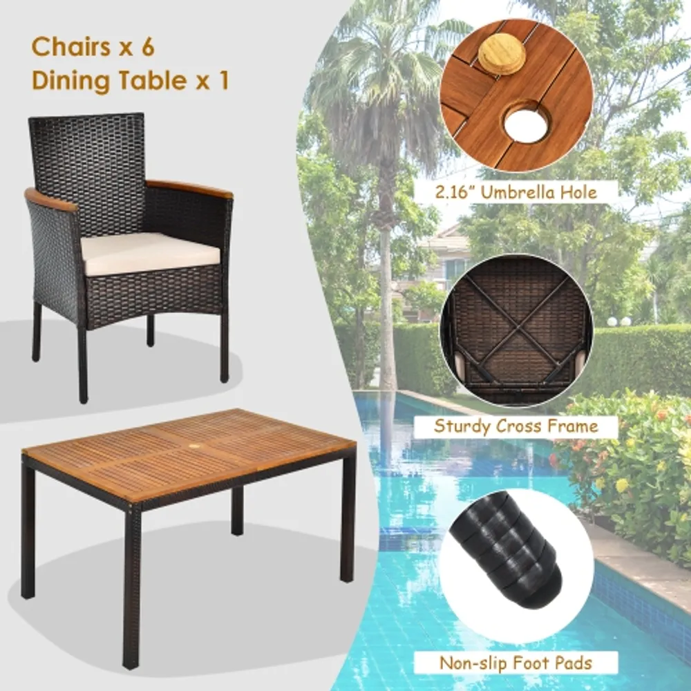 Costway rattan deals patio furniture set