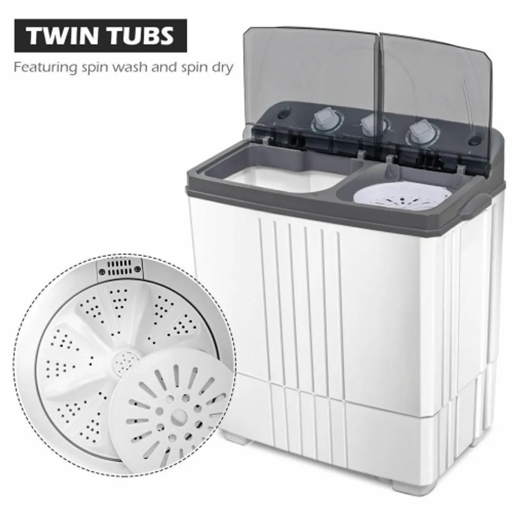 Intexca portable compact twin tub capacity washing machine and washer deals spin dryer