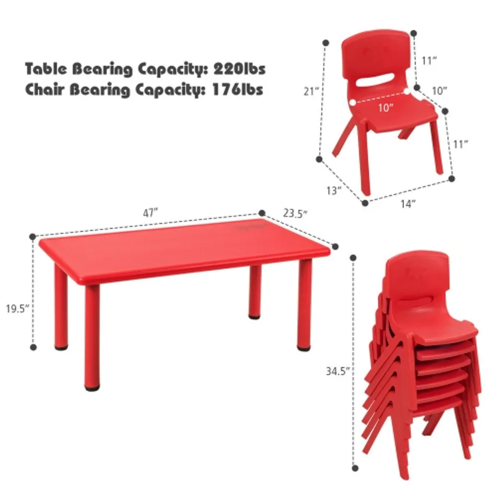 Kids plastic table cheap and chair set