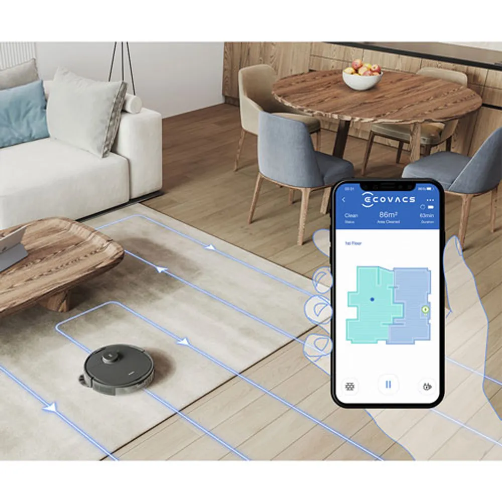 Ecovacs Deebot Ozmo N8 Robot Vacuum & Mop - Black | Bramalea