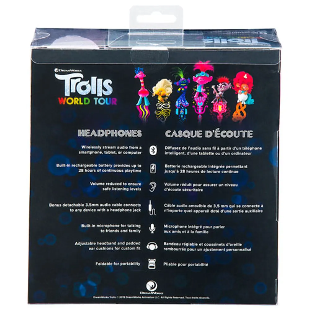 KIDdesigns Trolls Over Ear Noise Cancelling Bluetooth Kids