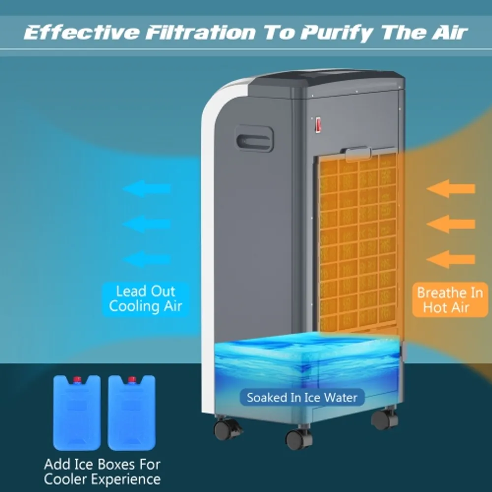 Portable air cooler best sale with ice box