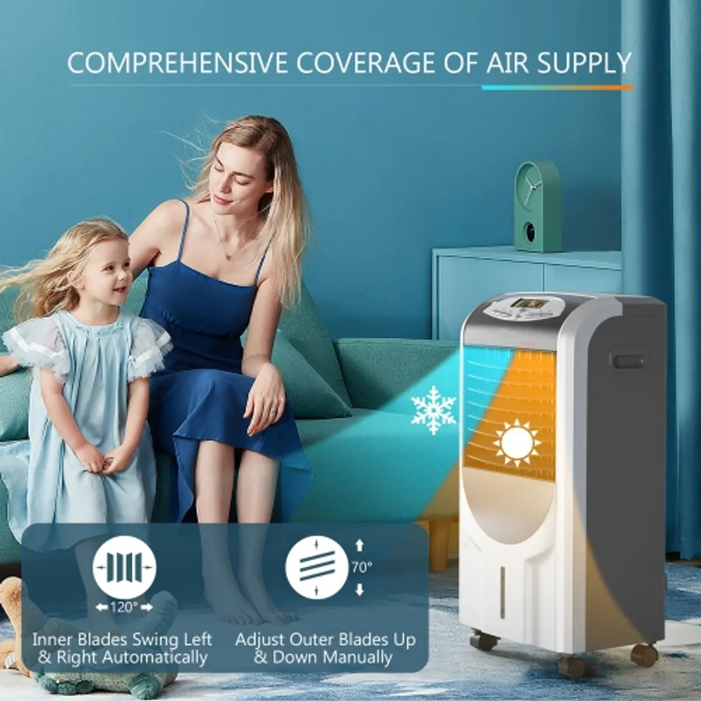 Gymax Air Cooler Heater Portable Evaporative Air Conditioner Fan
