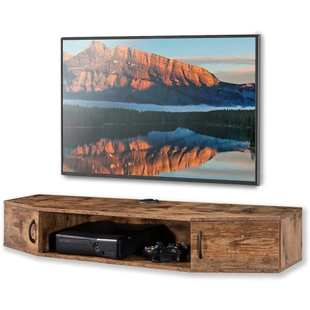 Wall mounted media console floating deals tv stand component shelf fitueyes