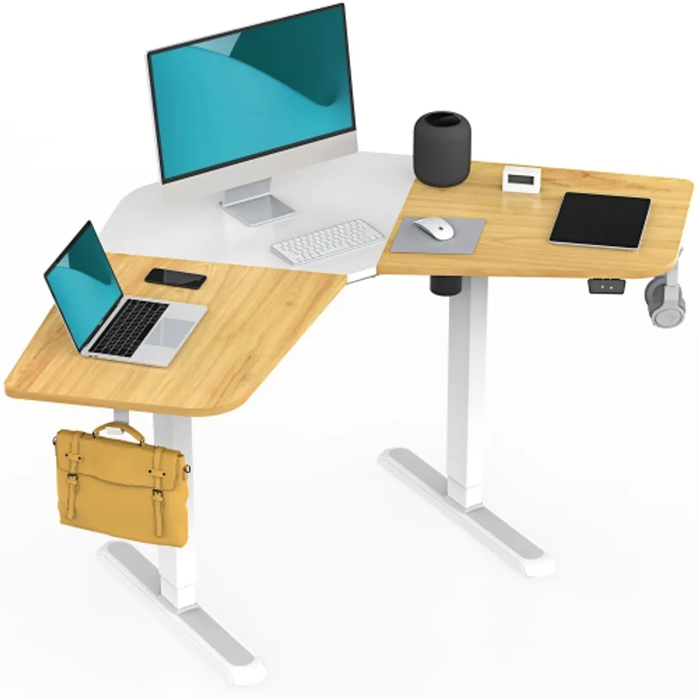 FITUEYES LShaped Electric Standing Desk 47.2'' Full Adjustable Sit