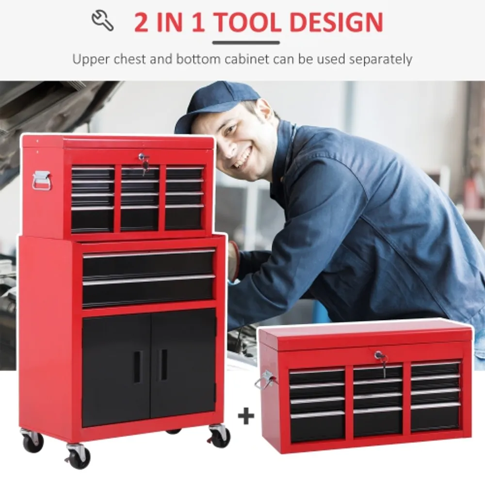 Toolbox on sales wheels with drawers