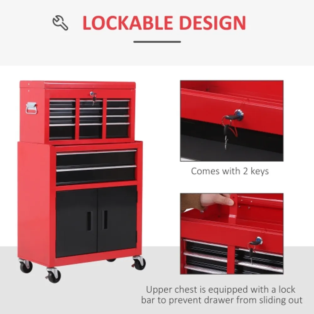 Toolbox on sales wheels with drawers