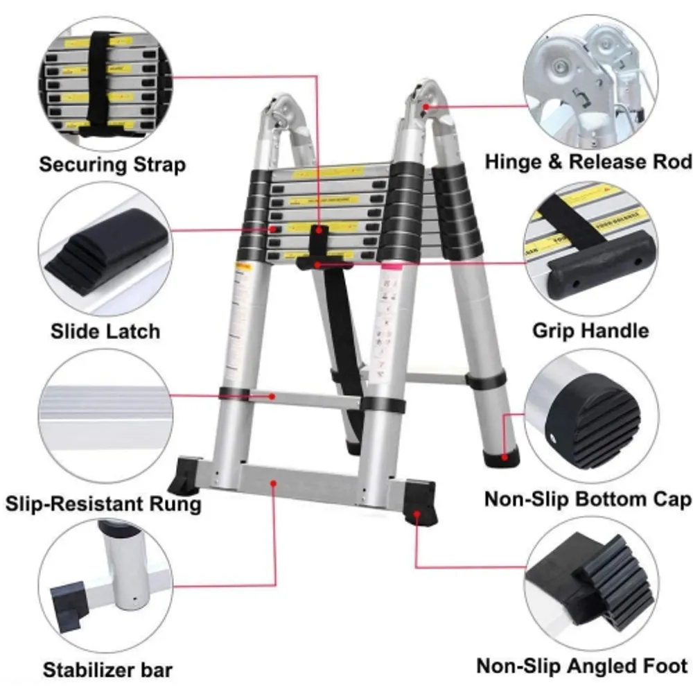 Folding aluminum on sale ladder