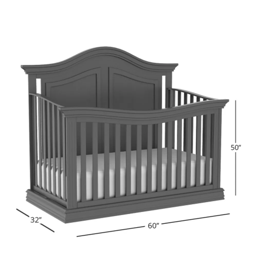 BEBELELO CANADA Verona 4 in 1 Baby Crib and Bed Charcoal