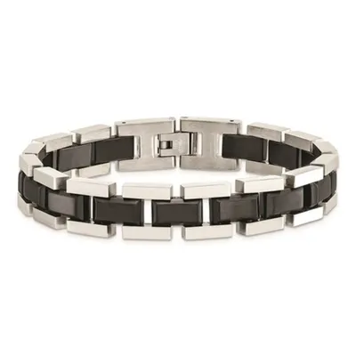 GEM AND HARMONY Mens Bracelet in Enameled Stainless Steel 9 Inch