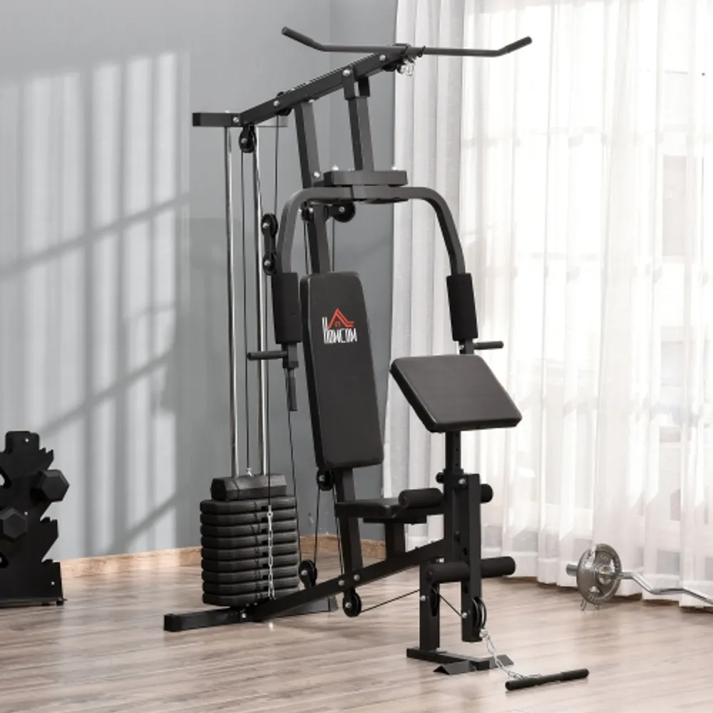 Soozier full body power tower home hotsell fitness station with sit up bench