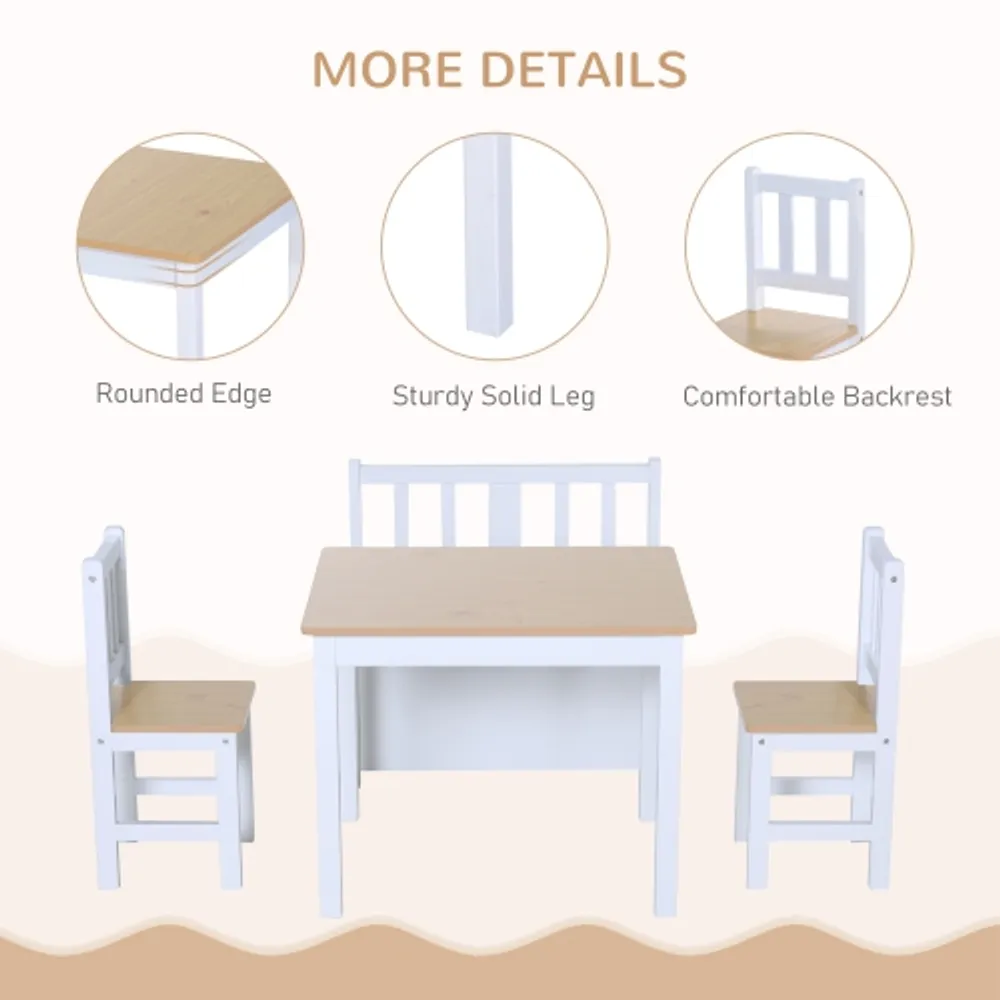 Kids table and deals chair with storage