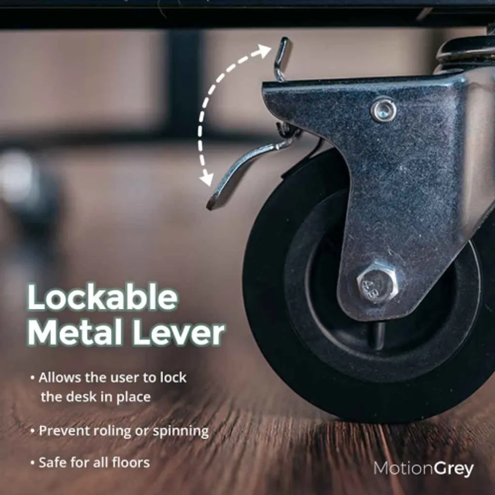 MotionGrey Heavy Duty Lockable Table, Standing Desk Casters (Set of 4