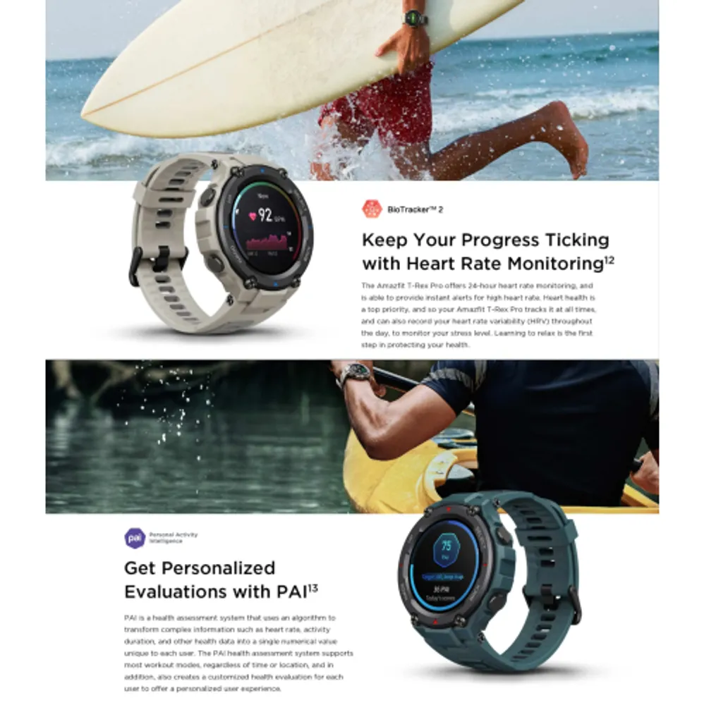 Amazfit T Rex Pro Smartwatch Fitness Watch with Built in GPS