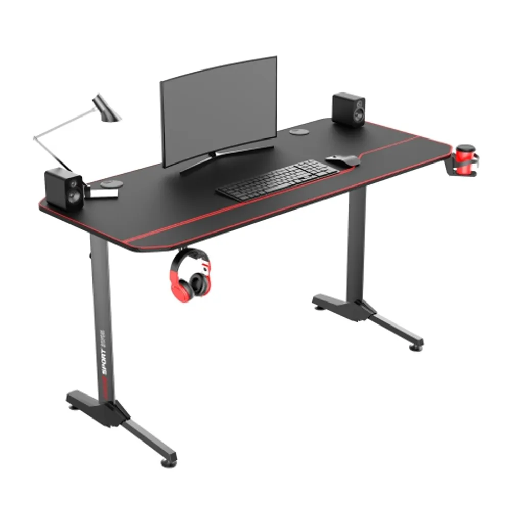 Gymax gaming desk computer desk pc table deals workstation with cup holder & headphone hook