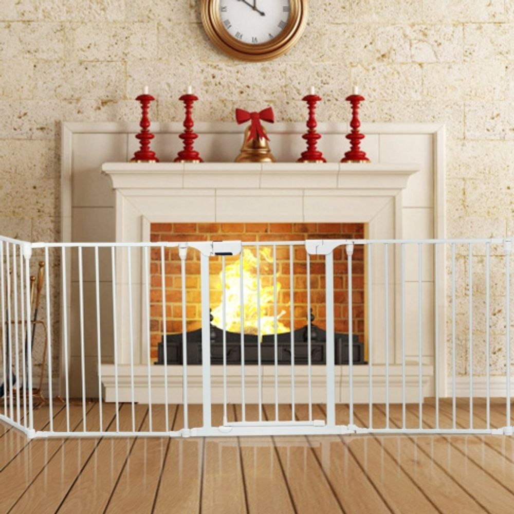 Costway Fireplace Fence Safety Fence Hearth Gate BBQ Metal Fire