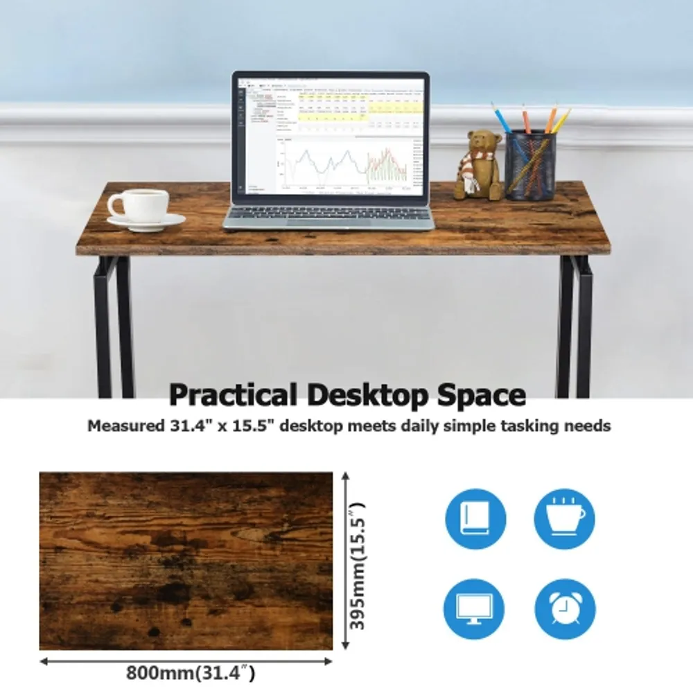 Gymax foldable computer desk home office laptop shop table writing desk study table
