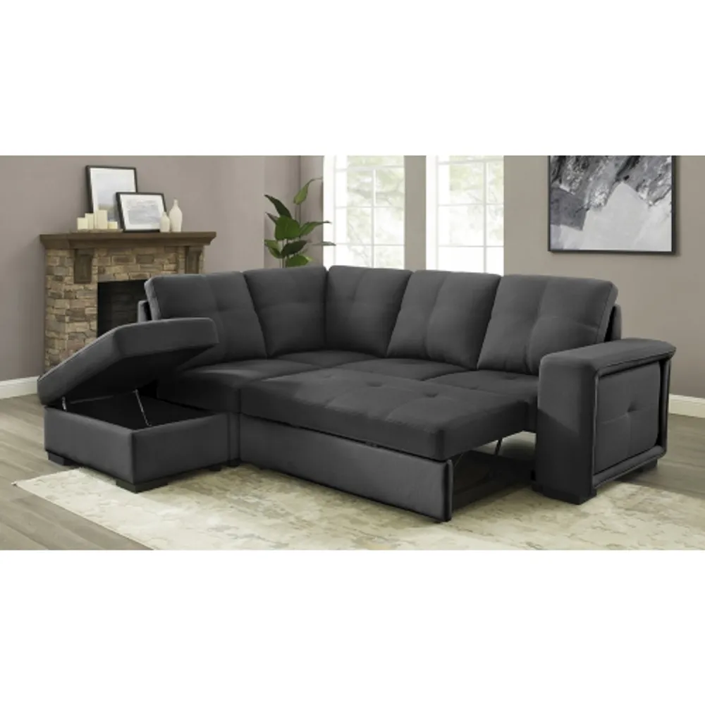 Convertible sofa with outlet storage