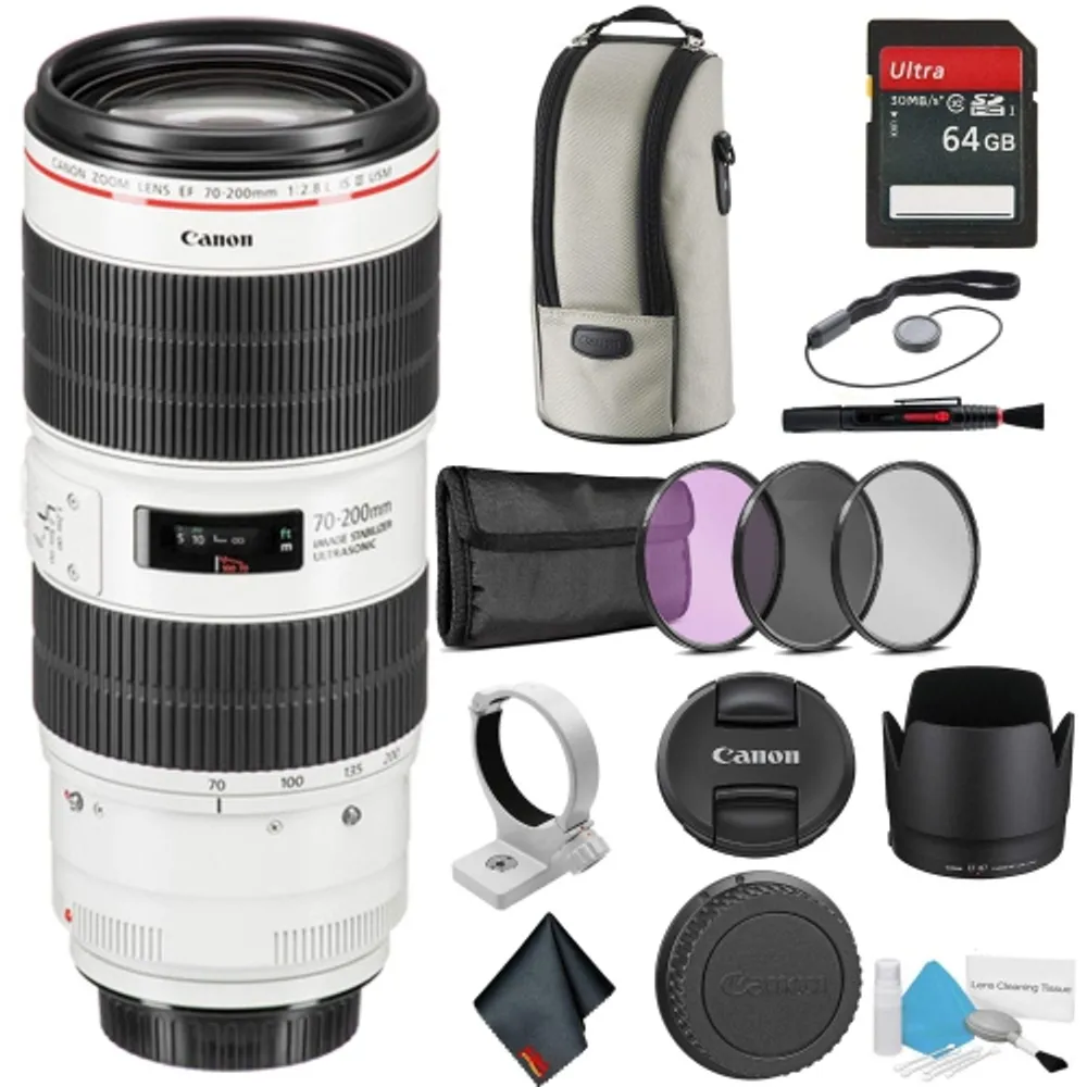 Canon EF 70-200mm f/2.8L is III USM Telephoto Zoom Lens - Bundle