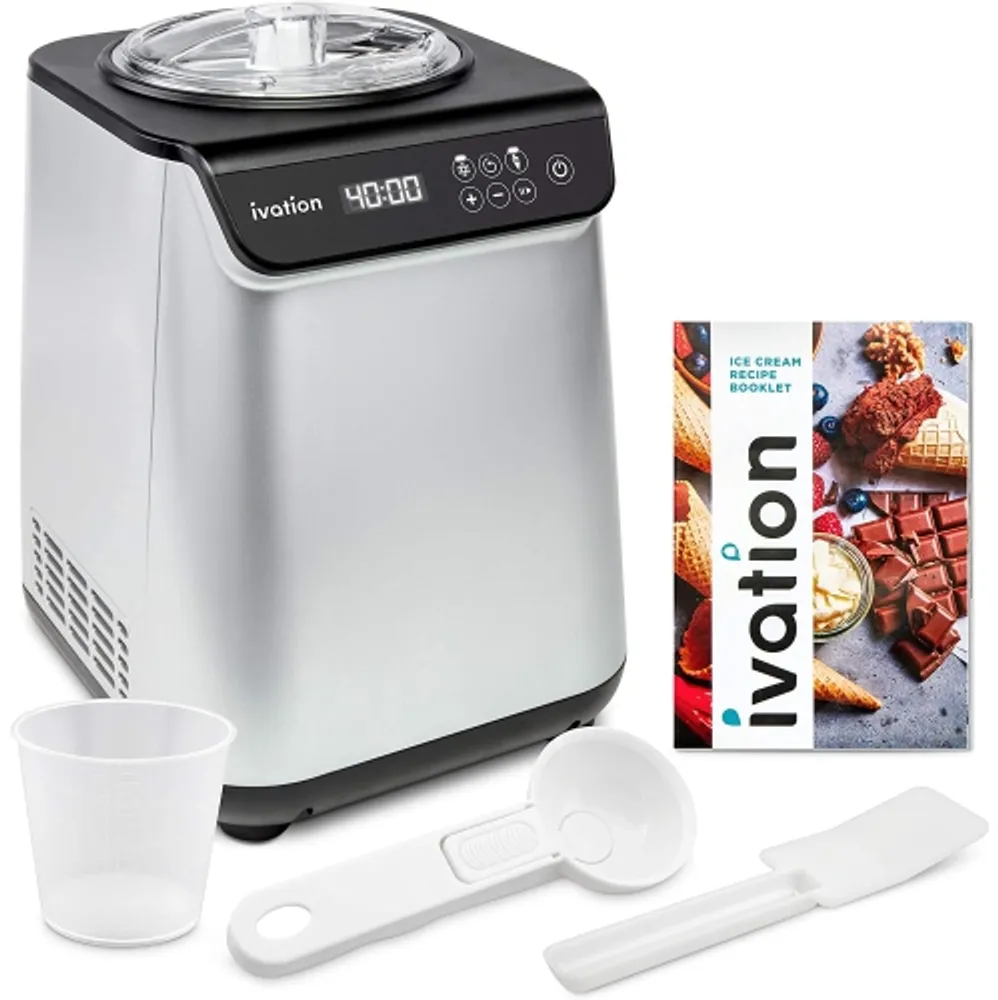 Ivation Compressor Ice Cream Maker Machine Automatic Instant