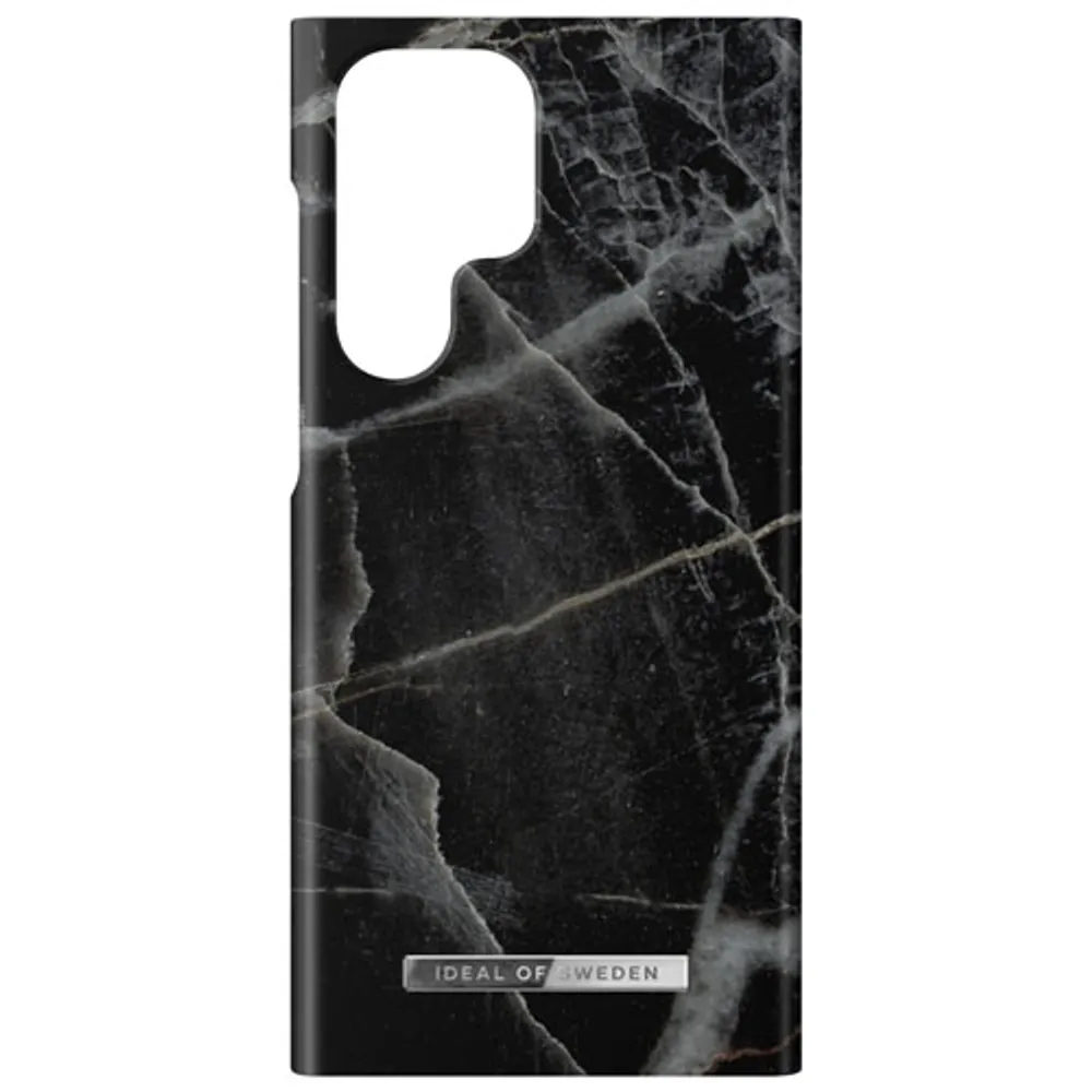 iDeal Of Sweden Fitted Hard Shell Case for Galaxy S22 Ultra - Black Thunder  Marble