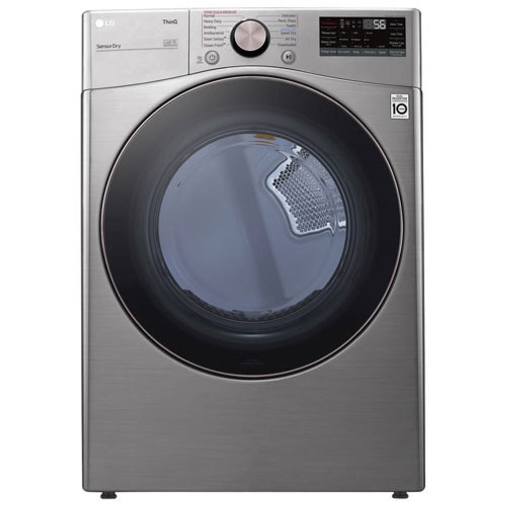 LG 7.4 Cu. Ft. Electric Steam Dryer (DLEX3850V) Graphic Steel Open