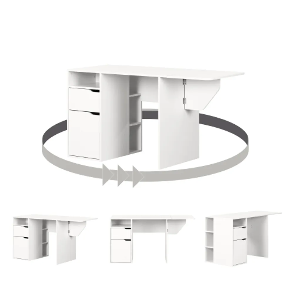 South Shore Crea Expandable Craft Table Pure White Galeries