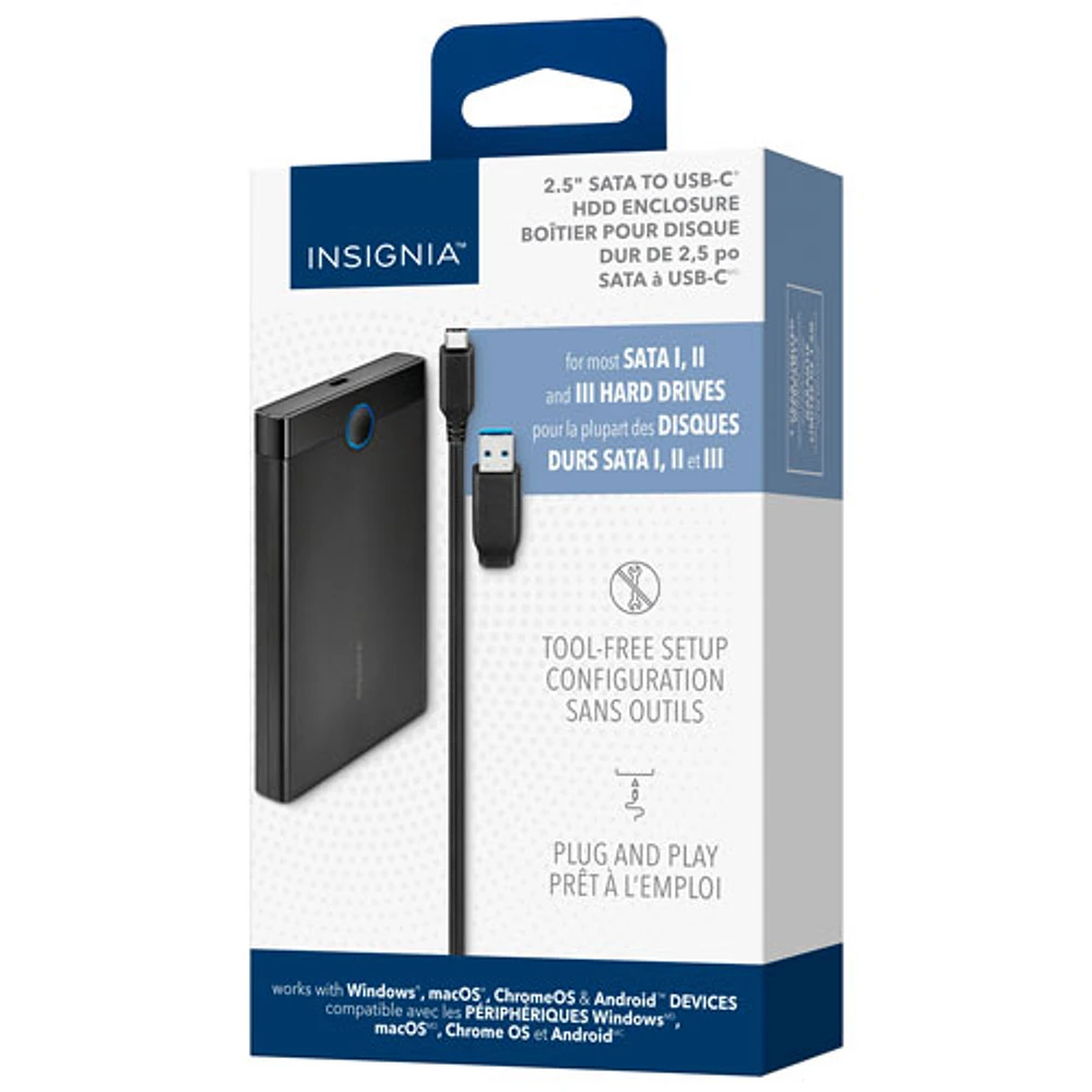 Insignia 2.5" SATA To USBC Hard Drive Enclosure (NSPC25HDEC) Only