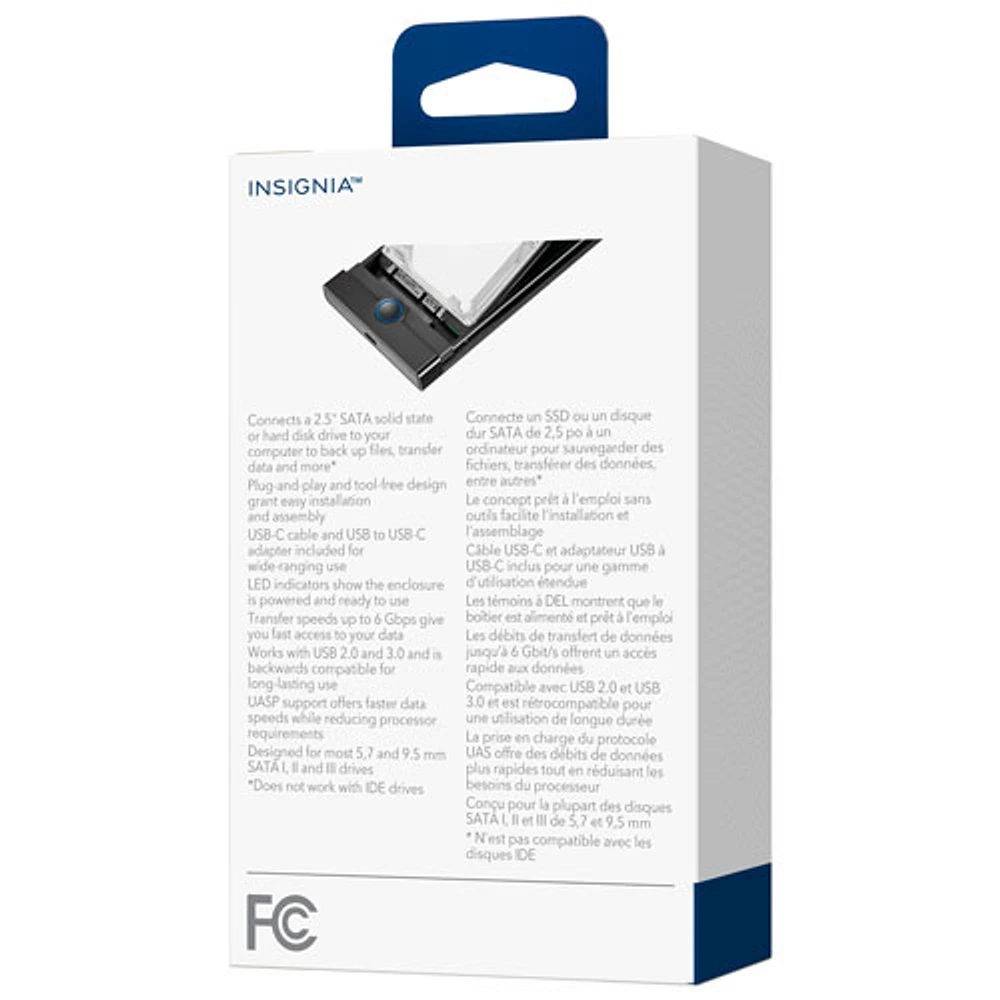 Insignia 2.5" SATA To USBC Hard Drive Enclosure (NSPC25HDEC) Only