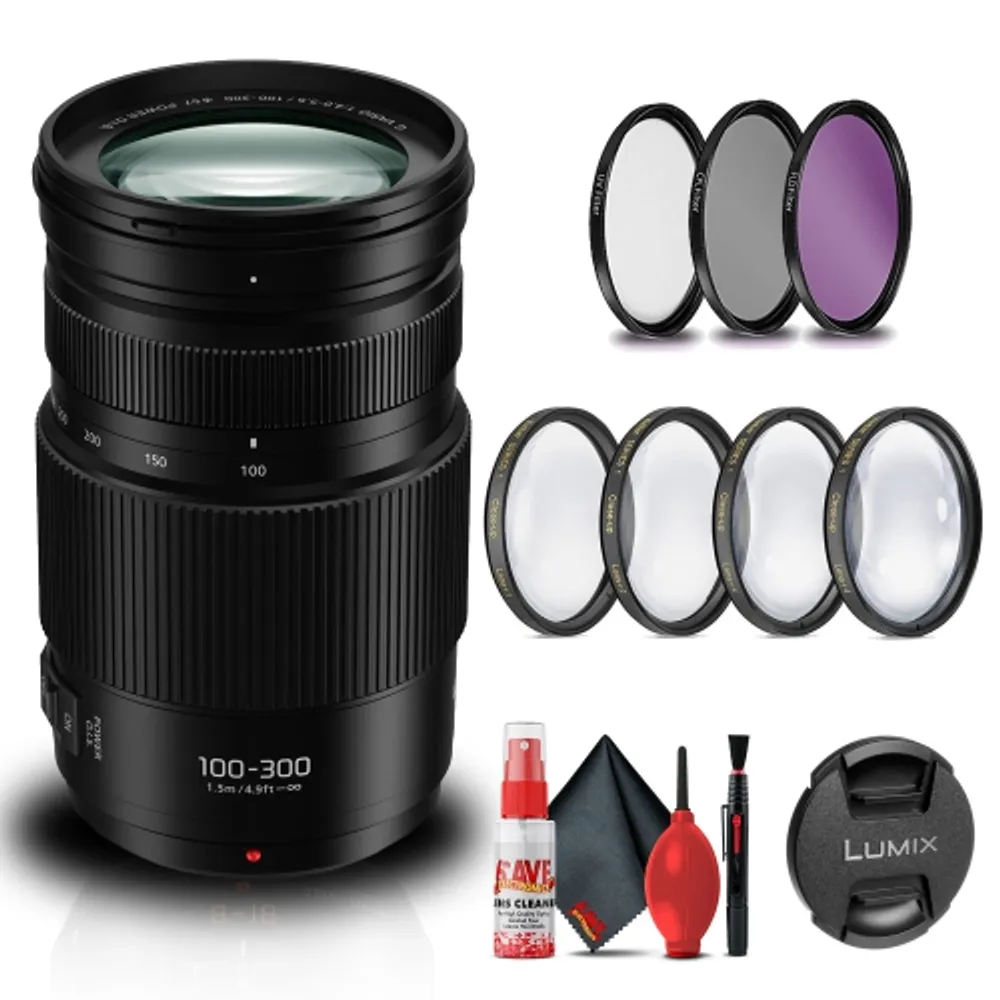 Panasonic Lumix G Vario 100-300mm f4-5.6 Lens Bundle with 67mm