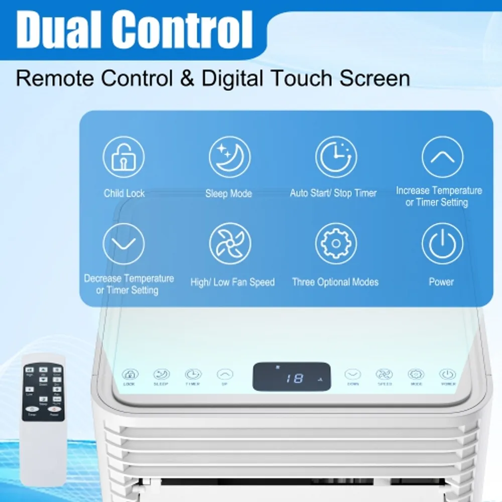Costway BTU Portable Air Conditioner 3 in 1 Air Cooler w