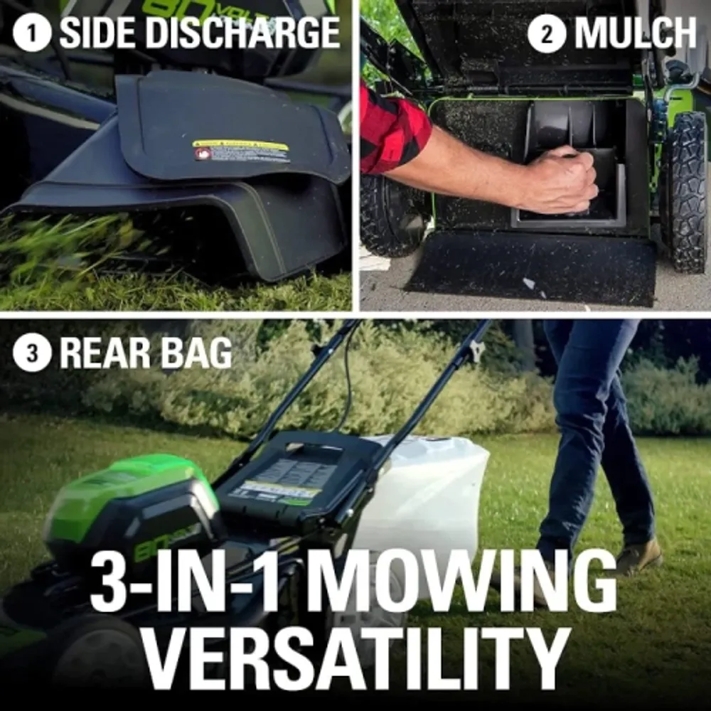 Greenworks PRO 80V 21 Inch Cordless Lawn Mower 4.0 AH Battery and