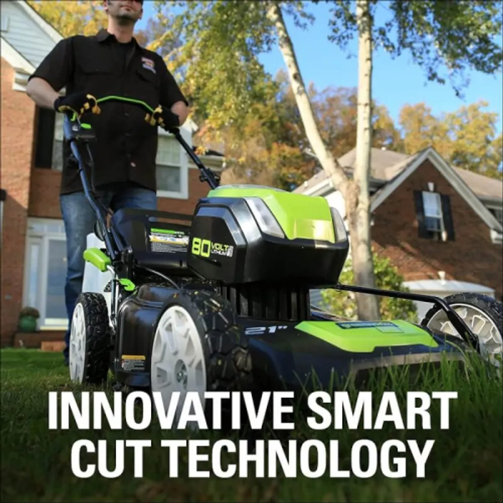 Greenworks PRO 80V 21 Inch Cordless Lawn Mower 4.0 AH Battery and