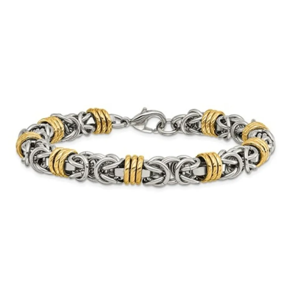 GEM AND HARMONY Mens Stainless Steel Bracelet (8.25 Inches